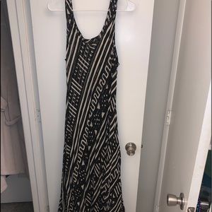 Floor length tank black & white maxi dress